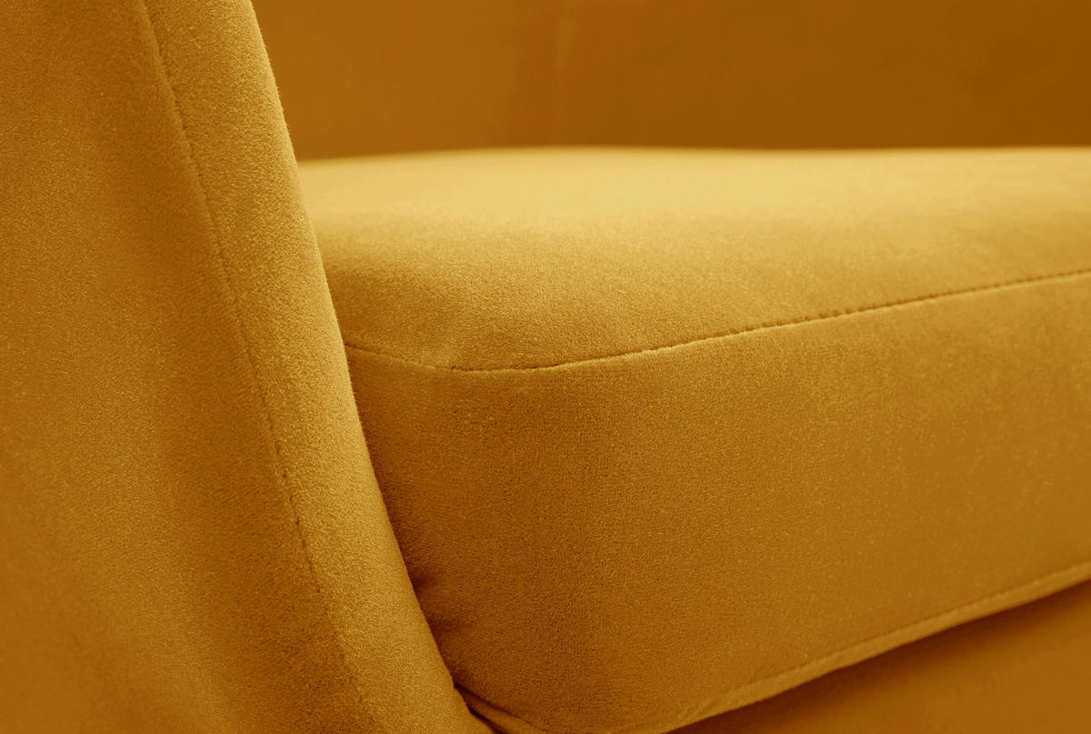 SESSEL SEDUTA, Modern Polstersessel Loungesessel, Velours-Stoff Gelb - Gelb, Holz/Metall (72.5/101.5/83cm) - MASSENO