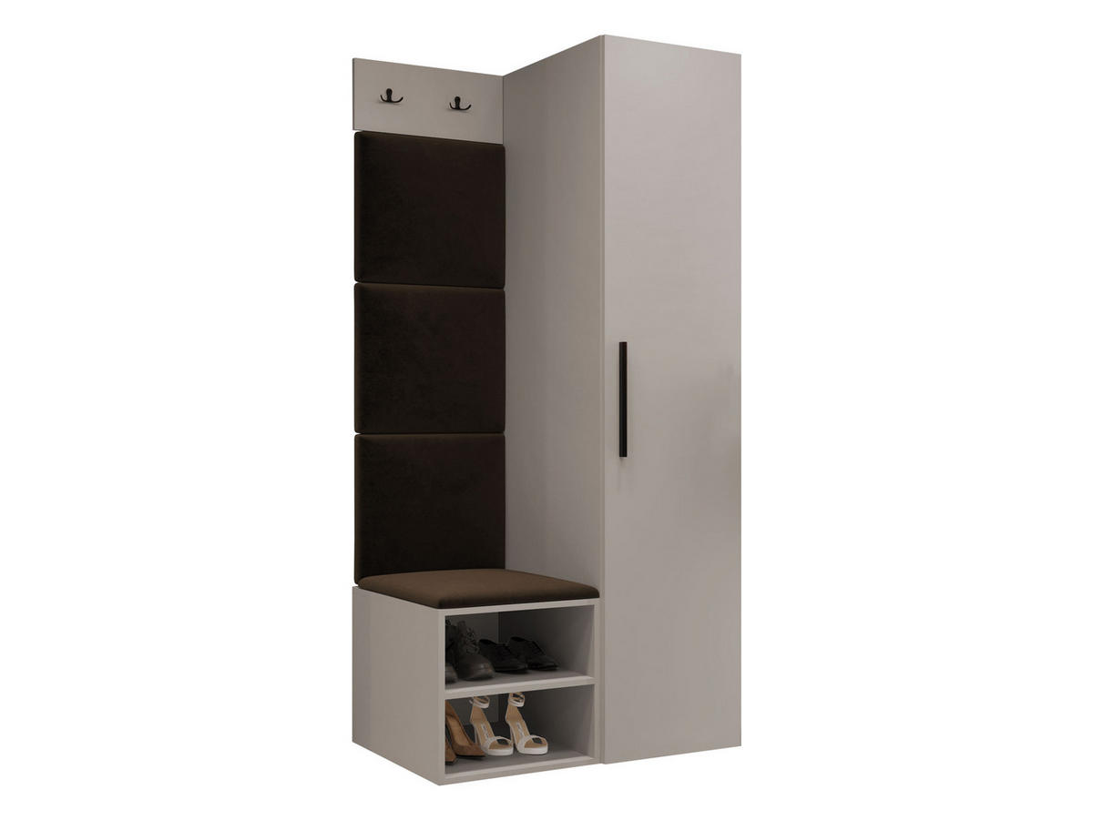 GARDEROBEN-SET Medi III - Kaschmir/Schwarz, Holzwerkstoff/Kunststoff (40/191/50cm) - MIRJAN24