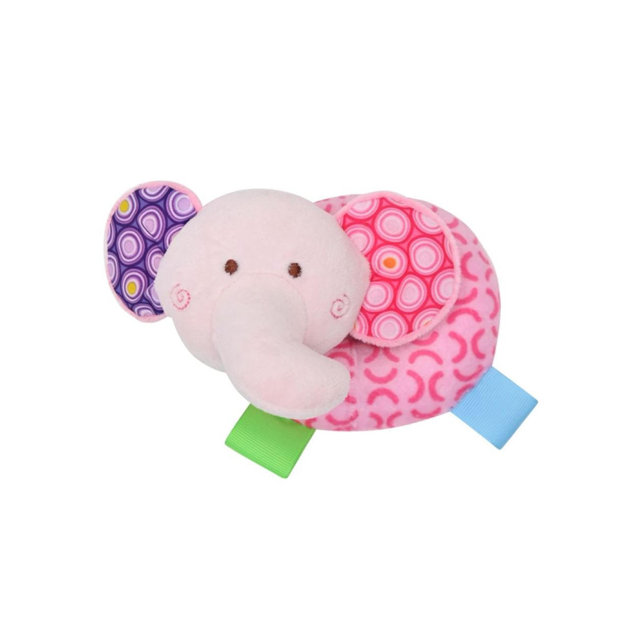 BABYRASSEL Tiere rosa Greifling aus Plüsch, leuchtende Farben, ab Geburt, weiche Haptik - Rosa, Textil (8/6/11cm) - Lorelli