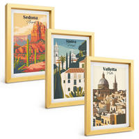 BILDER SET 3er Set - 20x30 cm Goldrahmen - Ansichten Sedona Sintra Valletta Retro - Goldfarben, Kunststoff (20/30cm) - TULUP