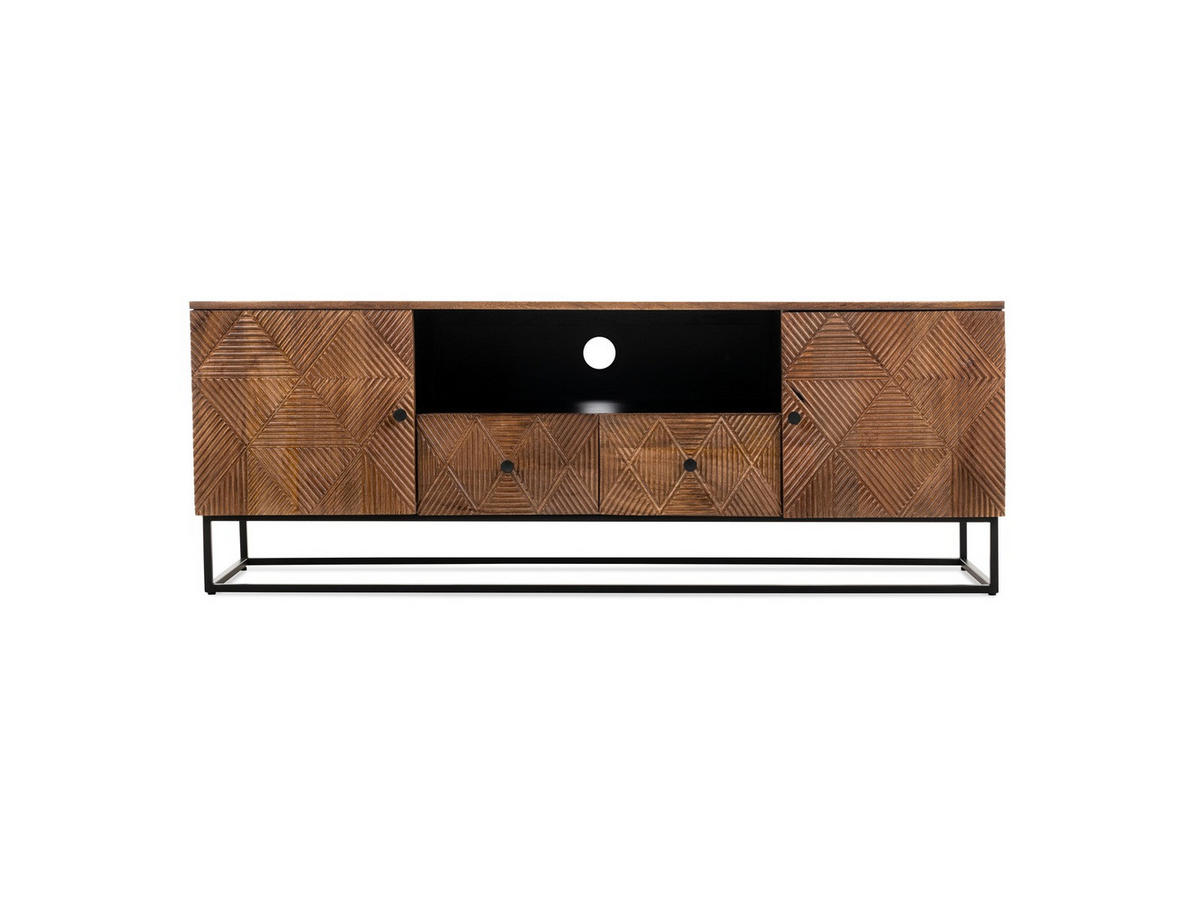 TV Board Jasmin Mangoholz 150 cm / 40 cm Natur - Naturfarben, Holz (150/55/45cm) - Villa Möbel