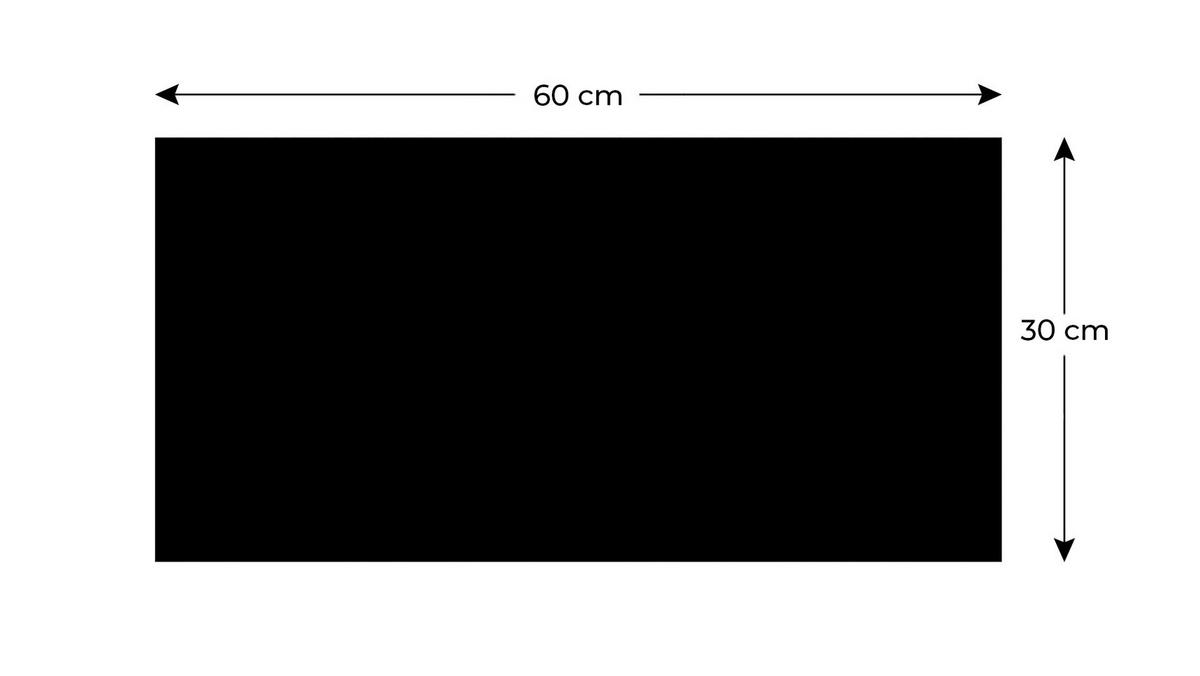 MAGNETPLATTE rahmenloses SLIMboard - Kreideoberfläche - 60x30 cm - Schwarz, Metall (60/30/0.3cm) - ALLboards