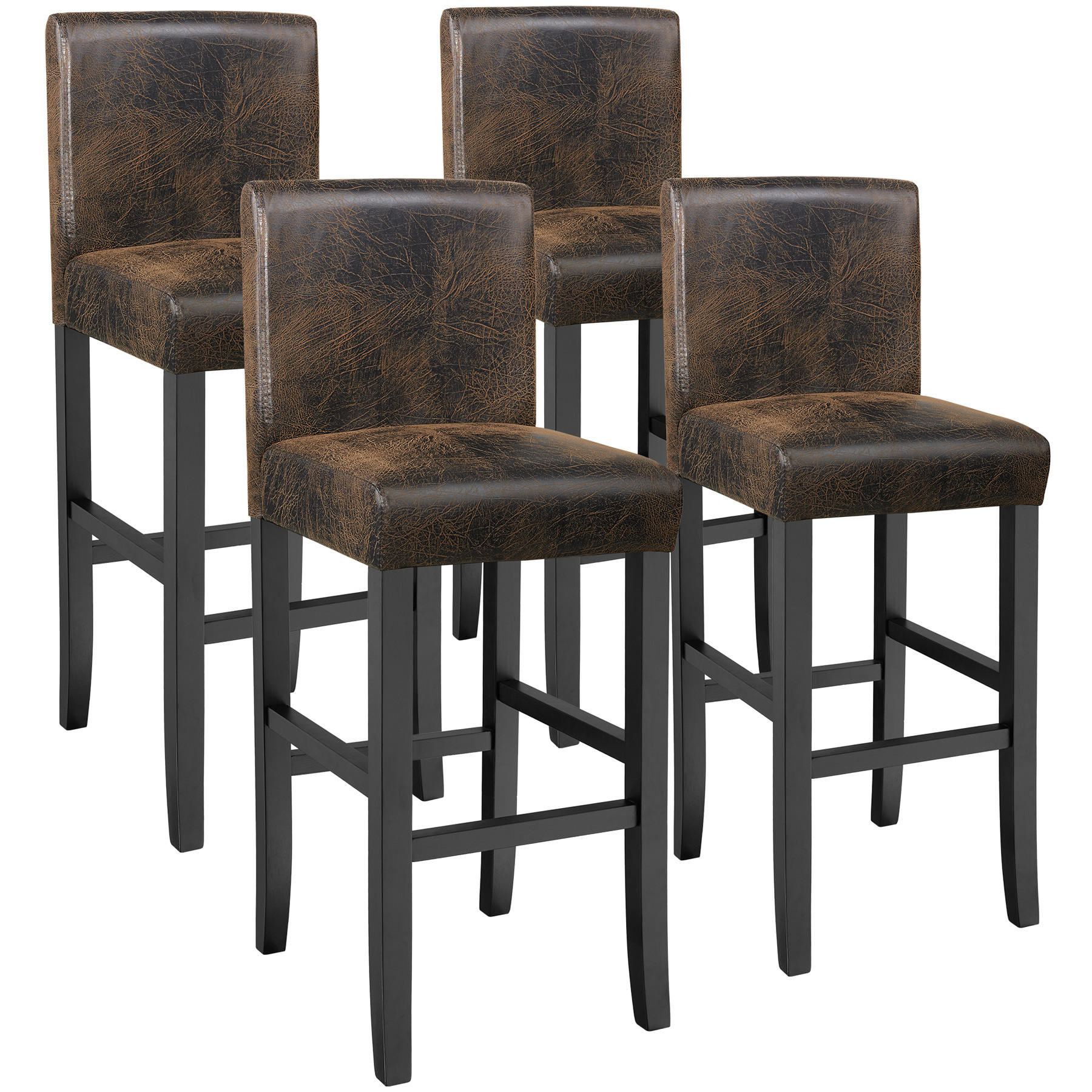 BARHOCKER ,Sitzhöhe 76 cm,antikbraun - Anthrazit/Braun, Holz (40/107/41cm) - tectake