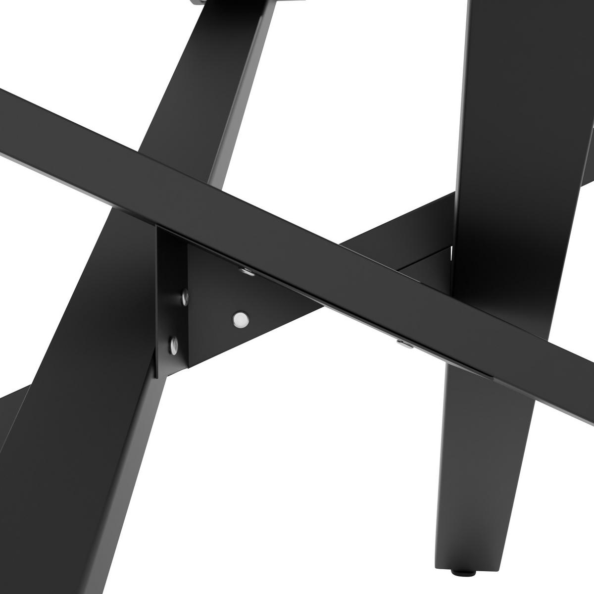 TISCHBEIN eckig 120/70/72 cm Metall schwarz - Schwarz, Metall (120/72/70cm) - CLP