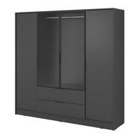 SCHRANK Grafit ELLY Pojemna - Graphitfarben, Holzwerkstoff (206/200/51cm) - Sepro Meble