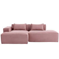 ECKSOFA 233/129/70 cm Babyrosa mit zwei Kissen und Federtasche - Hellrosa, Textil (235/129cm) - Oxeza