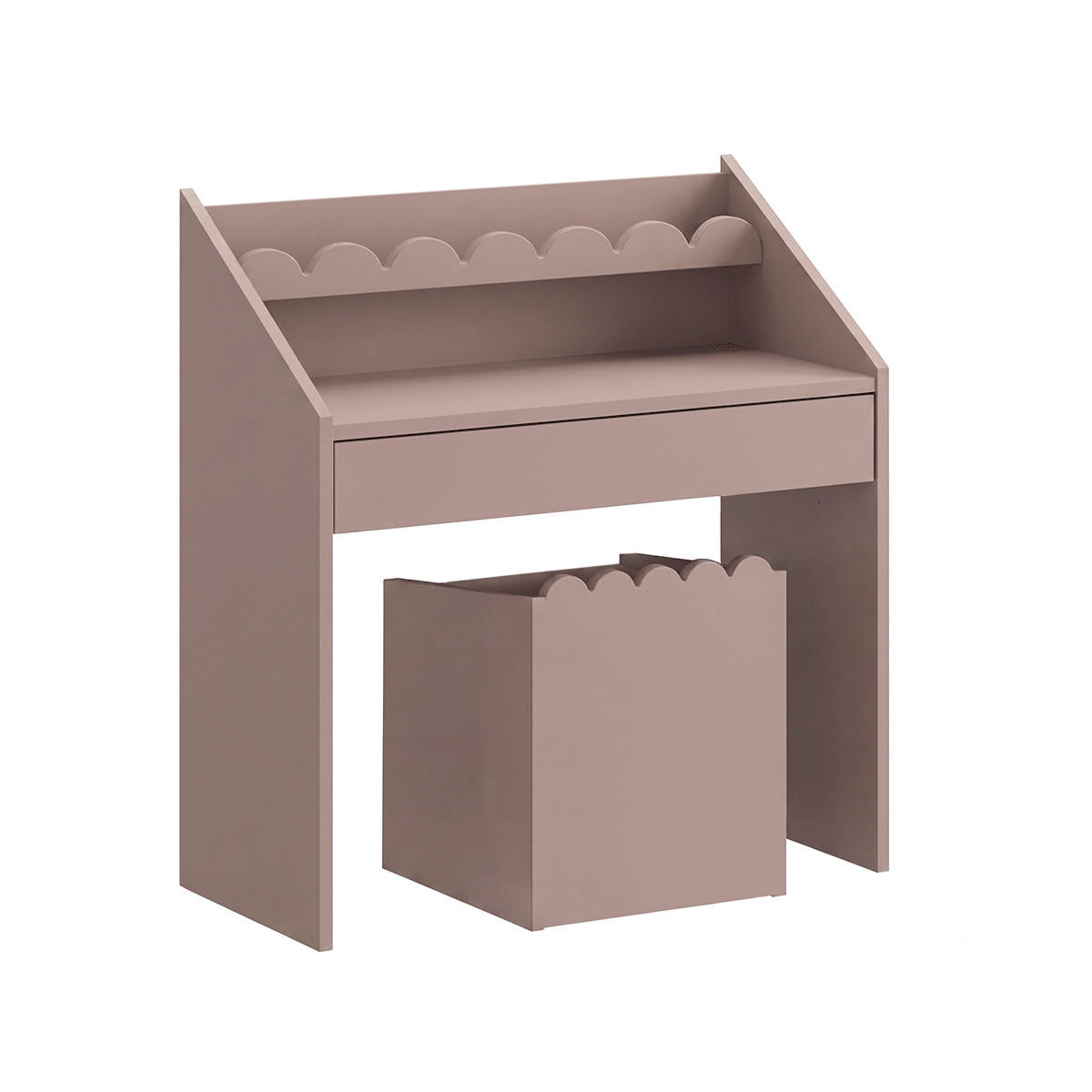 PISALNA MIZA Book Nook Rose - pink, leseni material (71/76/33cm) - Petits-meubles