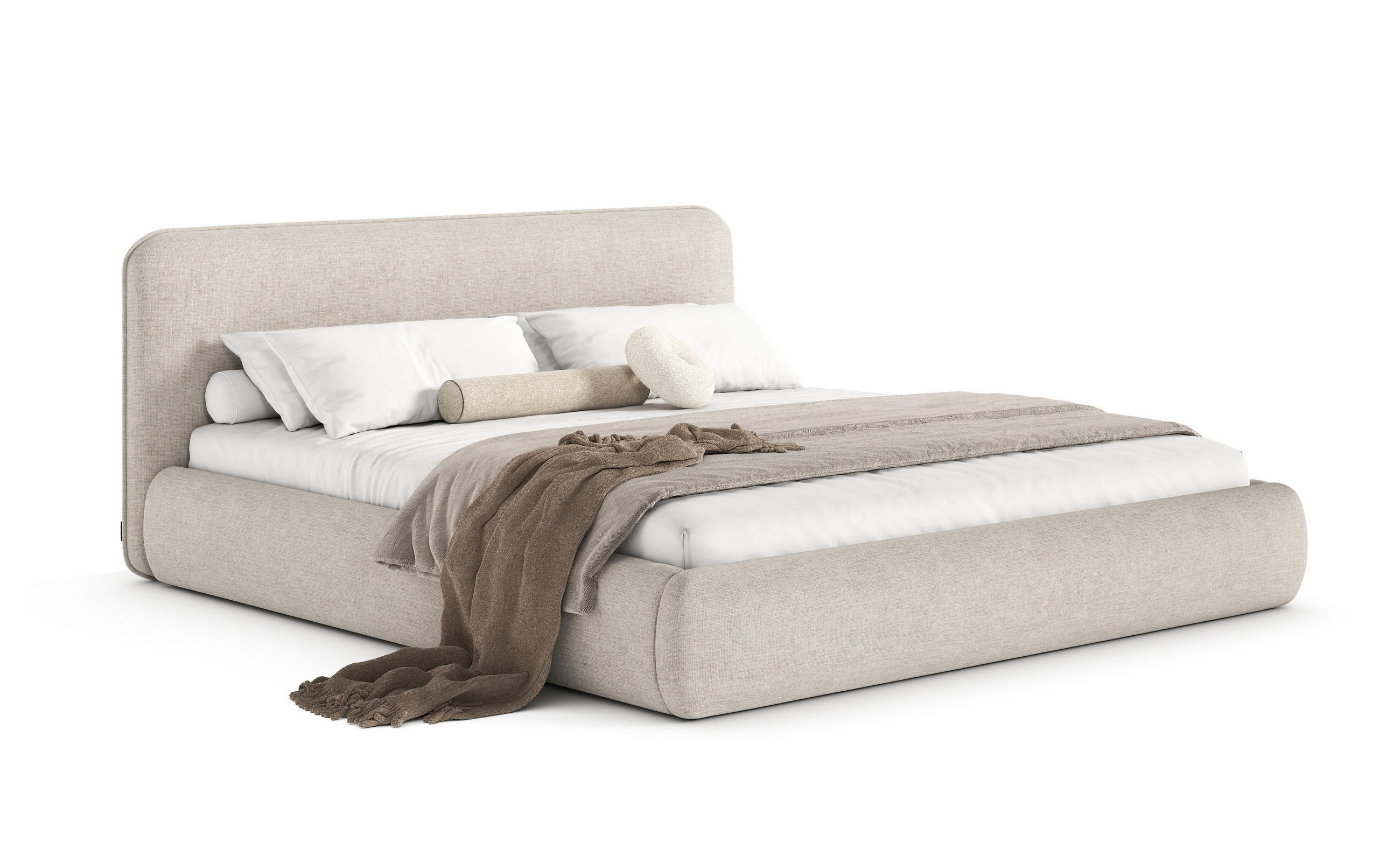 POLSTERBETT ODETTE mit Bettkasten, Beige Wind 05 - 180x200 cm - Beige/Naturfarben, Holz/Textil (180/200cm) - mybed.