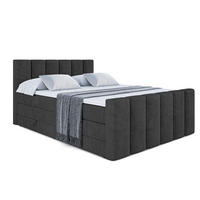 BOXSPRINGBETT BOXI1-Z KING - 160x200 - H3/H4 - Schwarz - Schwarz, Holzwerkstoff (160/200cm) - ALTDECOR