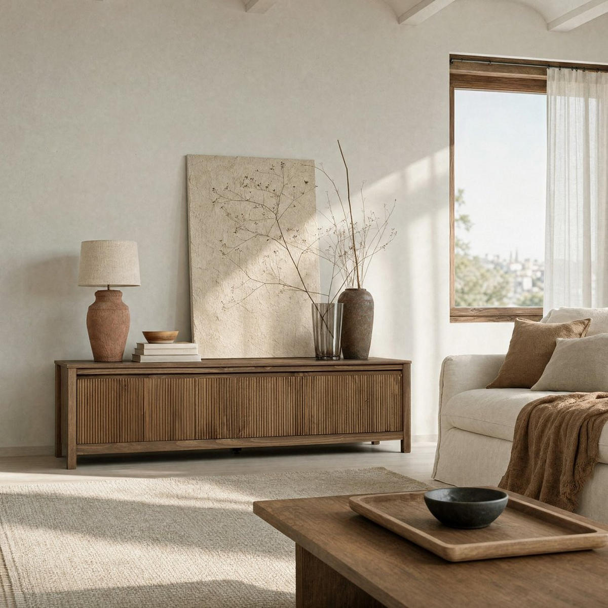 TV-ELEMENT Hanne Walnuss 180 cm x 48 cm - Walnussfarben, Holz (180/48/39cm) - Klast Home