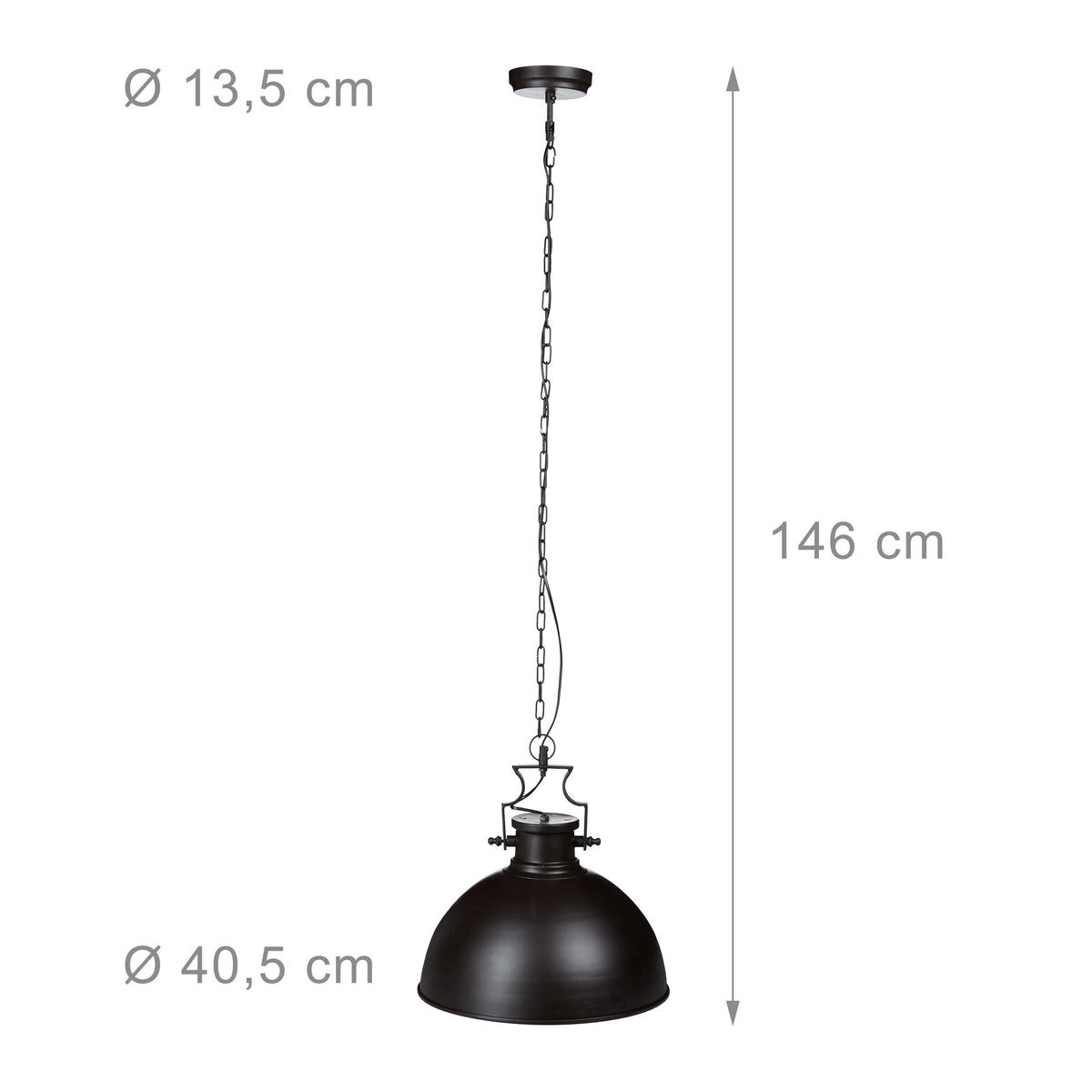 HÄNGELEUCHTE - Dunkelbraun, Metall (40.5/40.5/146cm) - Relaxdays