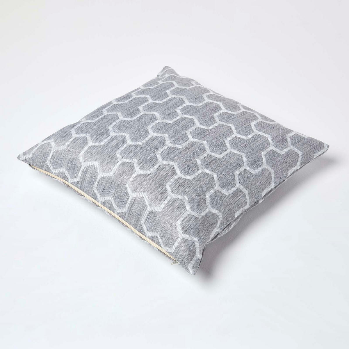 KISSENHÜLLE Jacquard geometrisch 60/60 cm - Grau, Textil (60/60cm) - Homescapes
