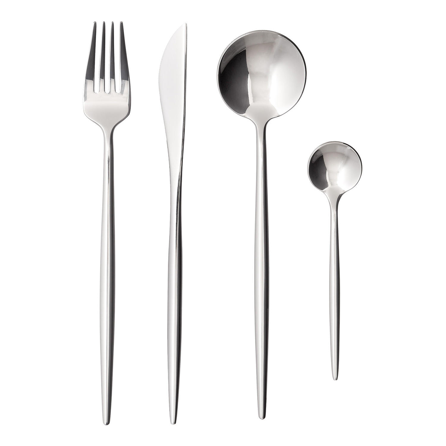 BESTECK-SET (4-tlg.) Stiletto - Silberfarben, Metall - Butlers