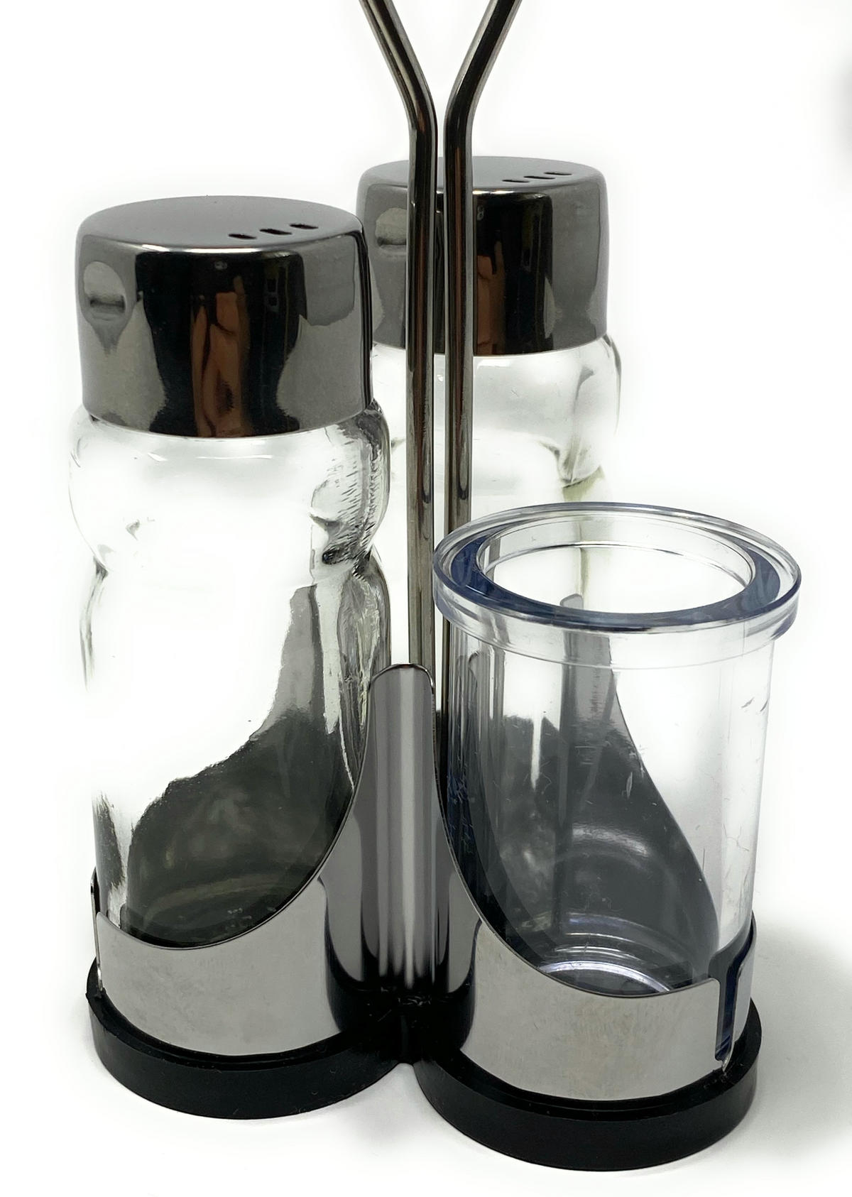 MENAGE Salz und Pfeffer Streuer 230 Edelstahl Glas - Grau, Metall (7.5/15/7.5cm) - DanDiBo