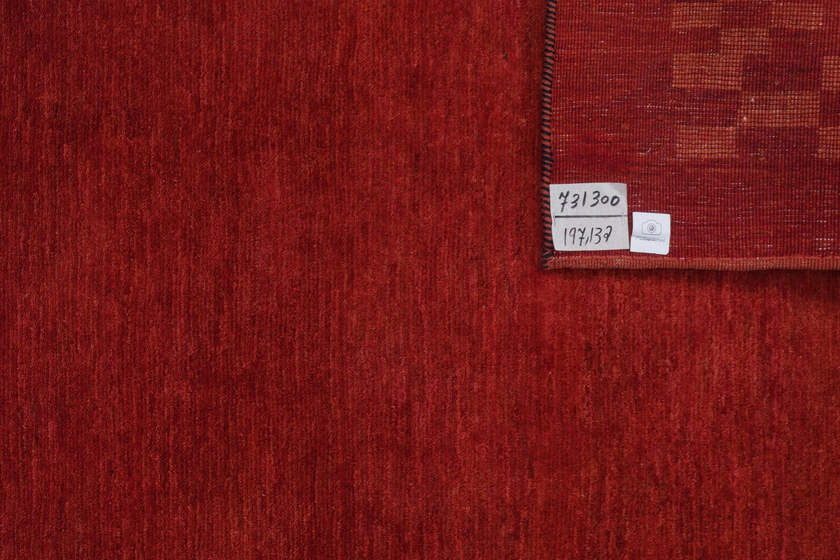 GABBEH-TEPPICH handgeknüpft Rizbaf Rot 197/132 cm Schurwolle - Rot, Textil (132/197cm) - Looma