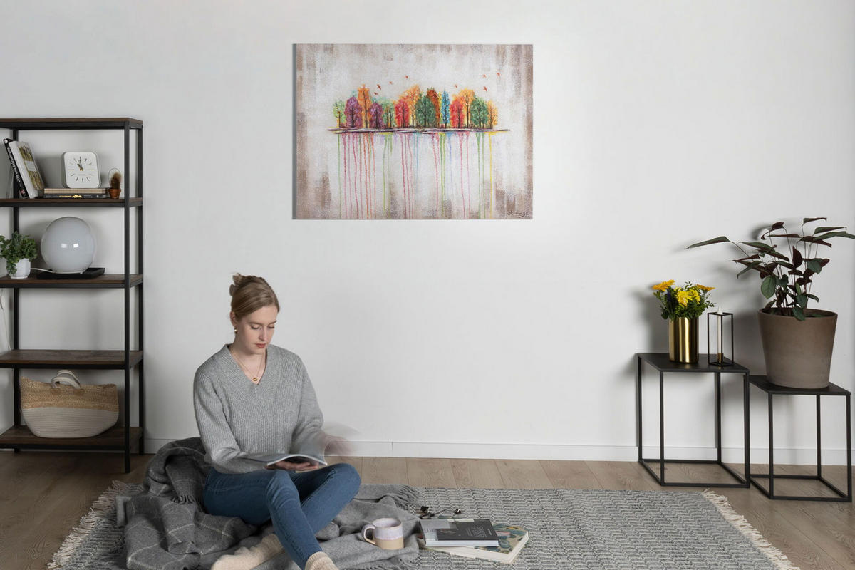 ÖLGEMÄLDE 100/75 cm - Beige/Multicolor, Holz/Textil (2.94/75cm) - KUNSTLOFT