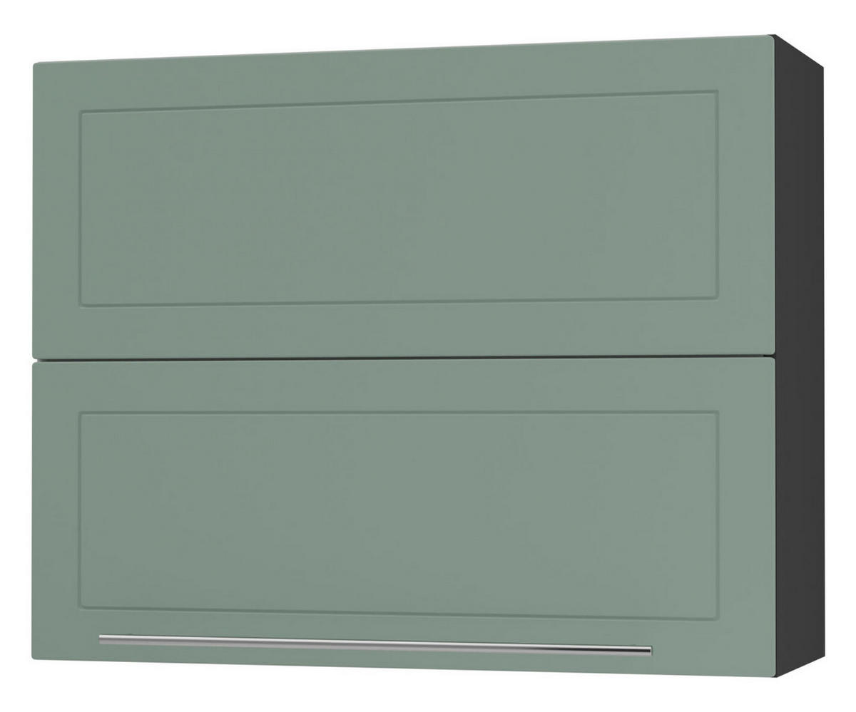 KÜCHENHÄNGESCHRANK Kvantum W8B/90 Mint Matt / Schwarz Matt 90 / 32,5 / 72cm - Schwarz/Mintgrün, Holz/Holzwerkstoff (90/72/36cm) - Feldmann-Wohnen