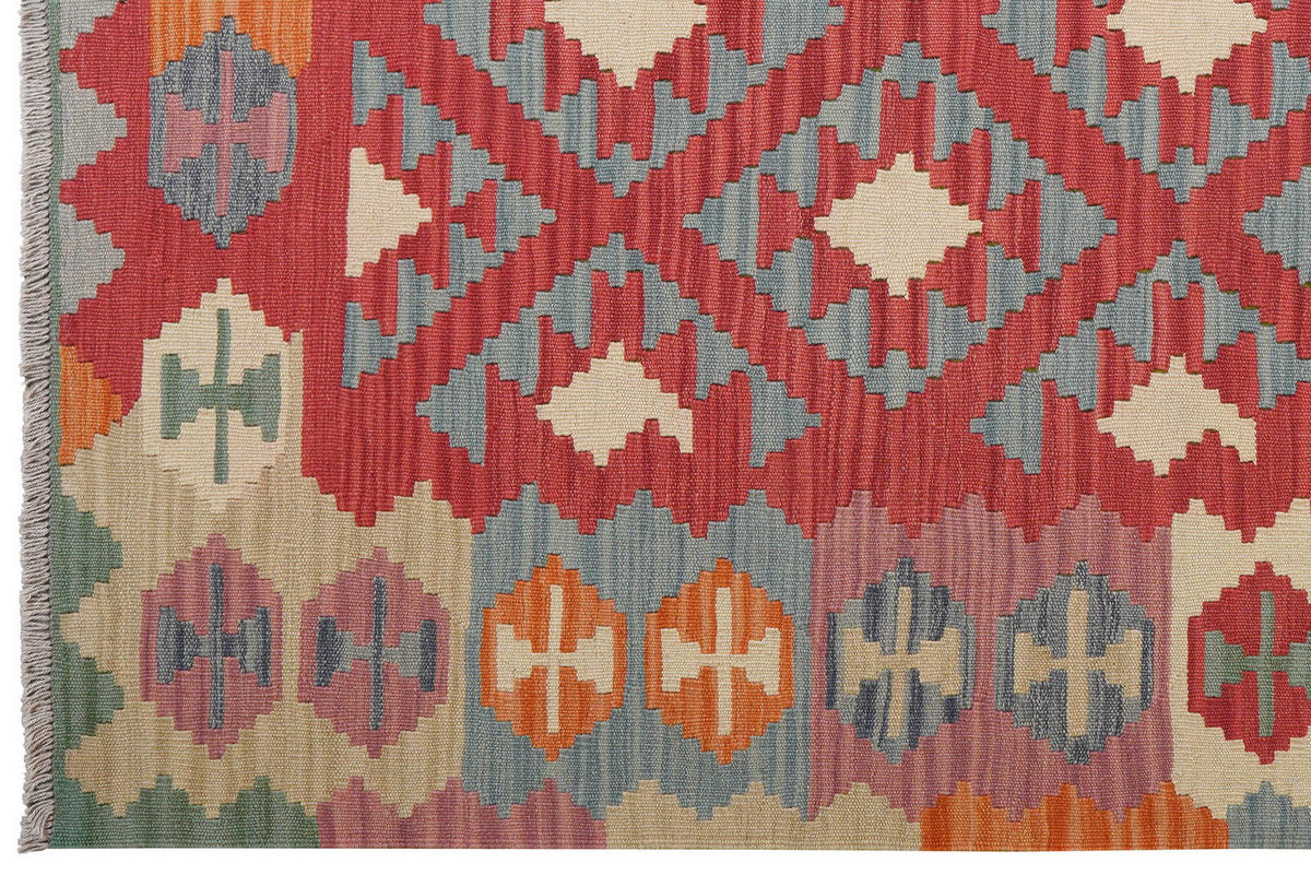 HANDWEBTEPPICH Kelim Gashgai Rot 211/156 cm Schurwolle - Rot, Textil (156/211cm) - Looma