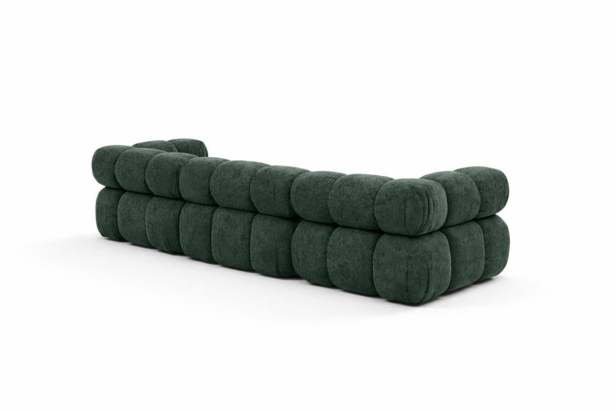COUCH, 3-Sitzer Modular, Bouclé-Stoff Abriamo, Dunkelgrün, Selia - Dunkelgrün, Holz (285/70/95cm) - Kaiser Möbel