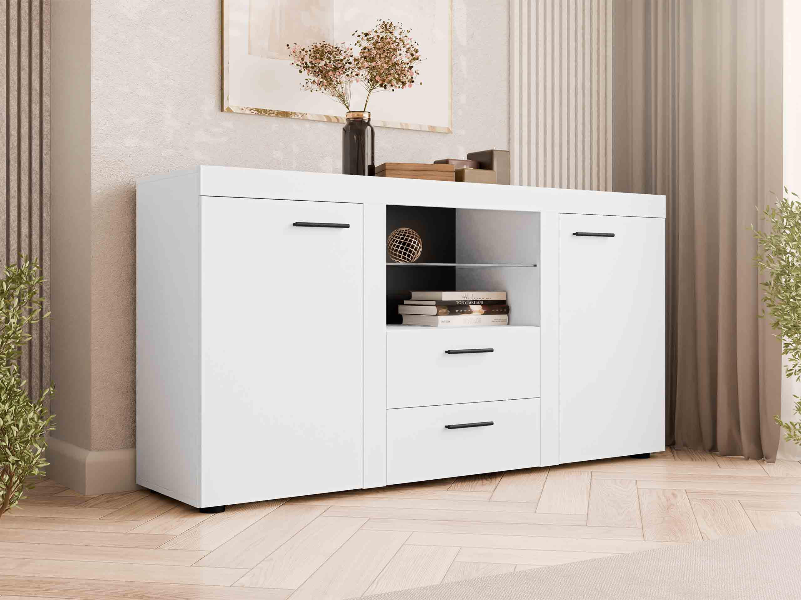 KOMMODE Rumba - Weiß, Holzwerkstoff (156/82/40cm) - MIRJAN24