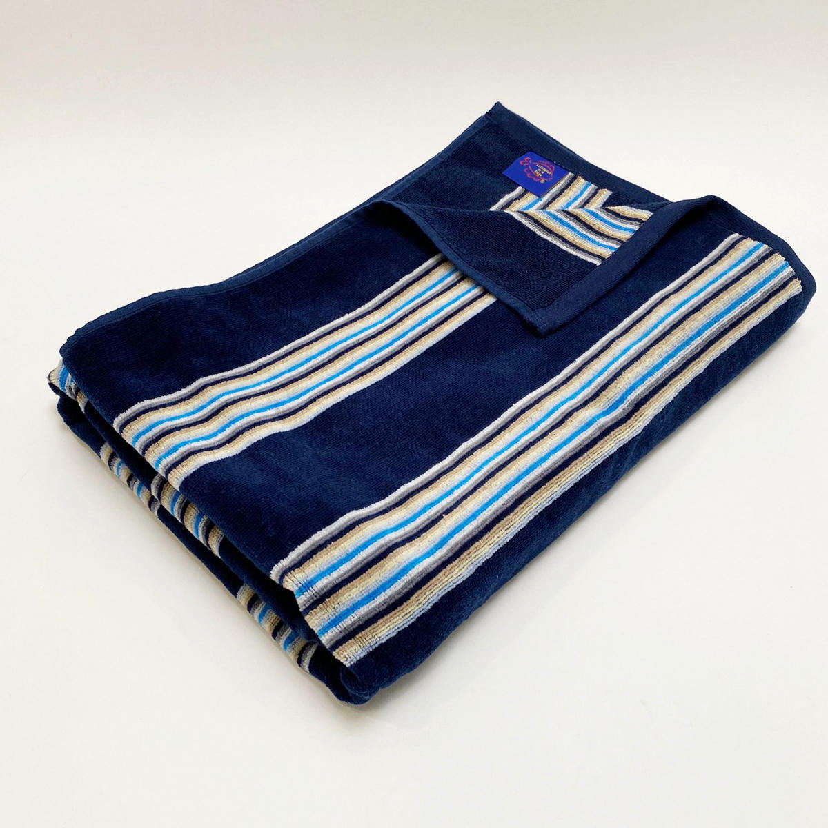 STRANDTUCH Frottee Velours Jacquard Milonga Marineblau 70x140 400g/m² - Blau, Textil (70/140cm) - LE COMPTOIR DE LA PLAGE