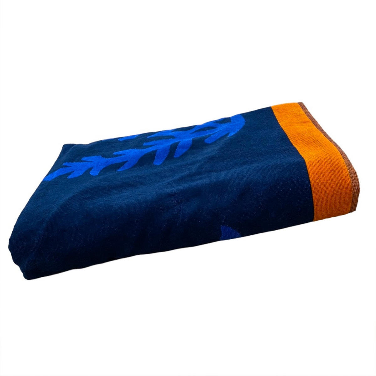 STRANDTUCH Frottee Velours Jacquard Algas 140x180 400g/m² - Blau, Textil (140/180cm) - LE COMPTOIR DE LA PLAGE