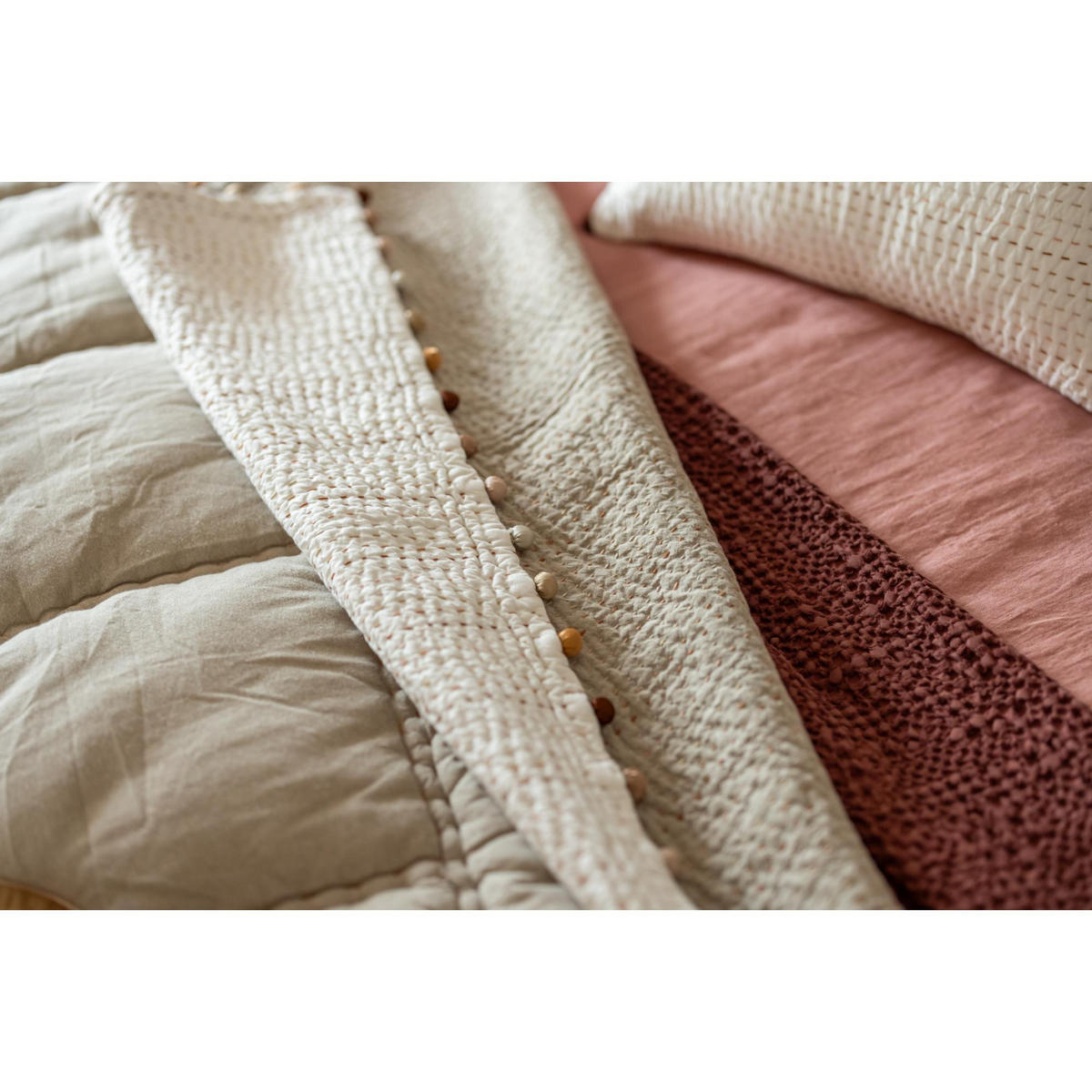 EINFARBIGE DECKE Gastounet sein 140 x 200 cm - Multicolor, Textil (140/200cm) - Vivaraise