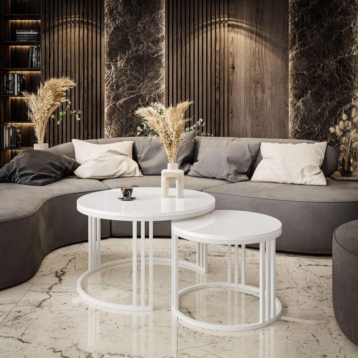 COUCHTISCH 2 in 1 LORI Hochglanz - Weiß, Holzwerkstoff (70/70/48cm) - Lookway