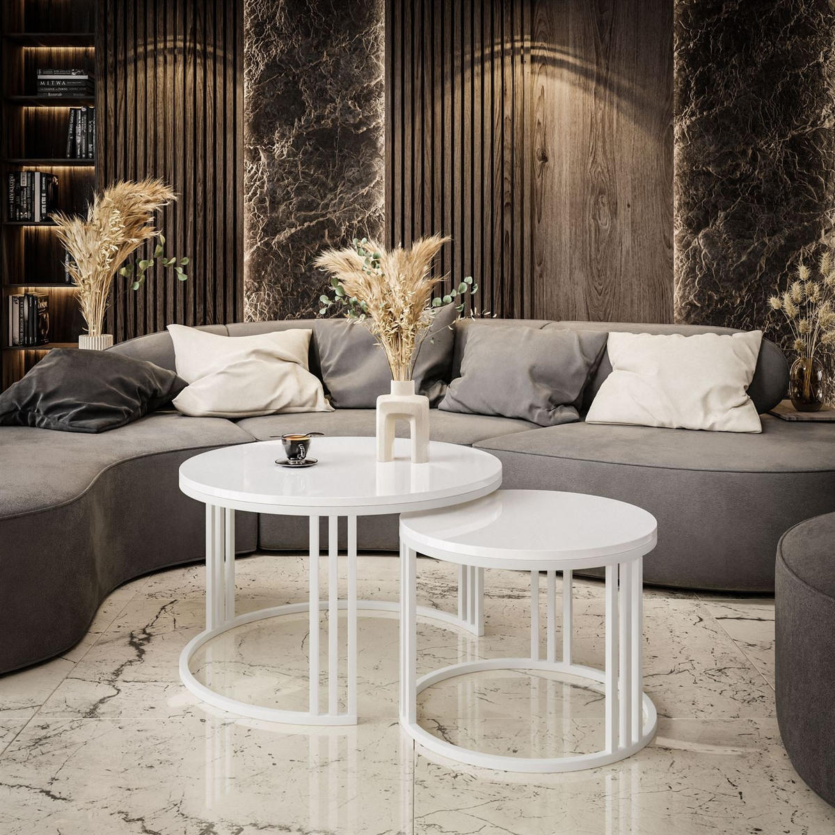 COUCHTISCH 2 in 1 LORI Hochglanz - Weiß, Holzwerkstoff (70/70/48cm) - Lookway