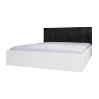 BETT Weiß STYLE Mit Matratze Gepolsterter Schwarzer Kopfteil 140x200 cm - Schwarz/Weiß, Textil (140/200cm) - Sepro Meble