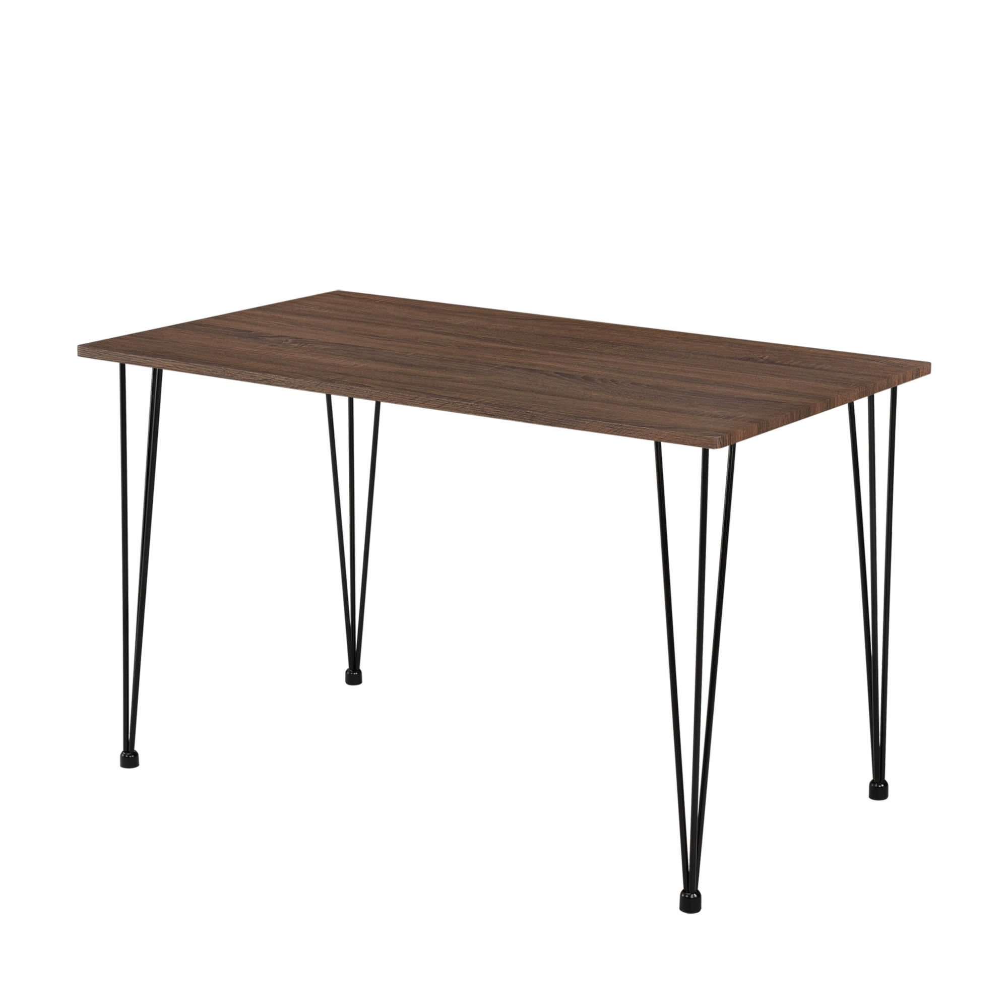 ESSTISCH Kiel - Walnussfarben, Holzwerkstoff/Metall (70/120/75cm) - [en.casa]
