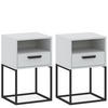 NACHTTISCH RECTUS 2-er Set - Schwarz/Weiß, Holzwerkstoff (40/65/39cm) - KONSIMO®