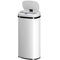 MÜLLEIMER viereckig 70L weiß mit Sensor - Weiß, Metall (40/73/29cm) - Juskys