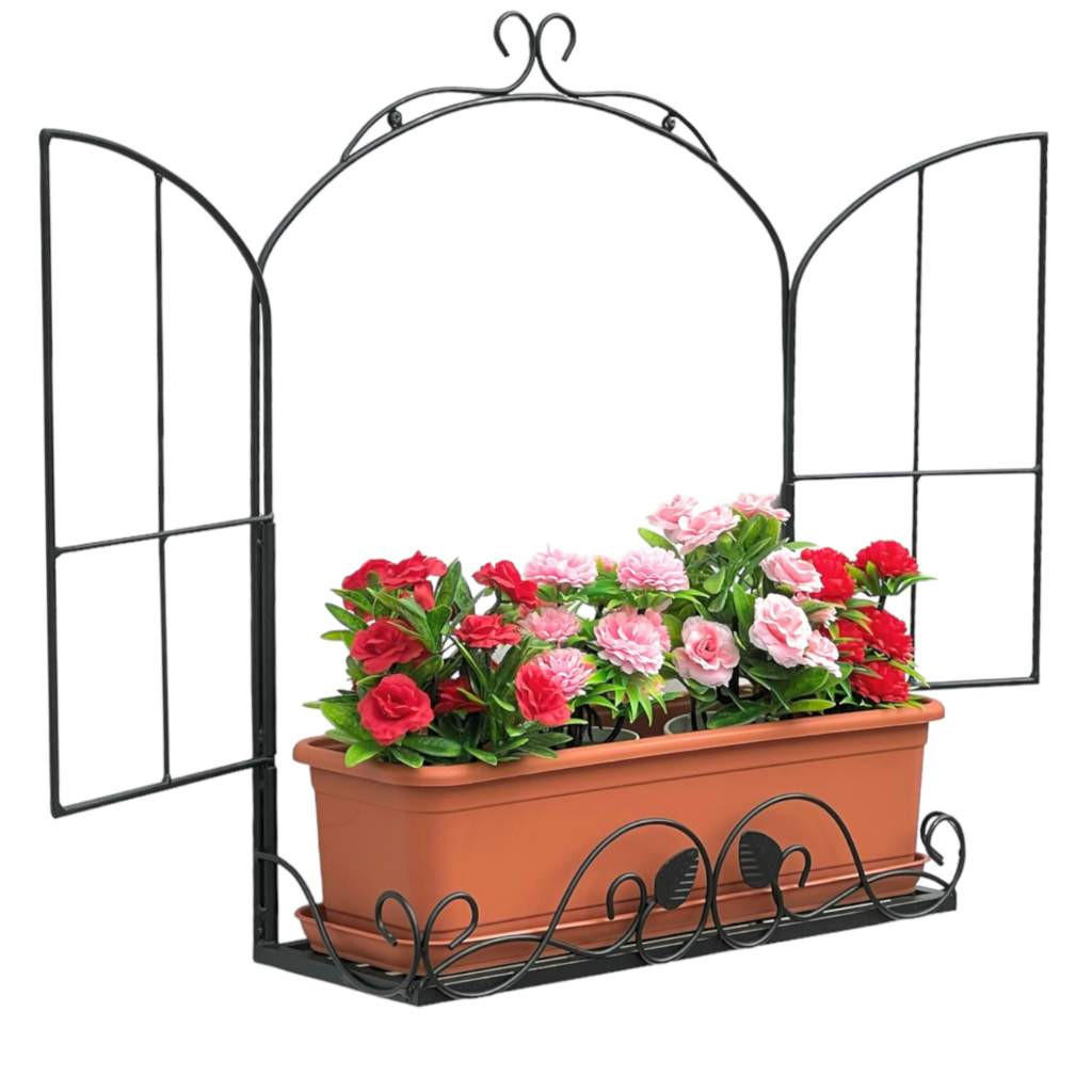 DanDiBo Blumenregal Schwarz 52x62x18 cm