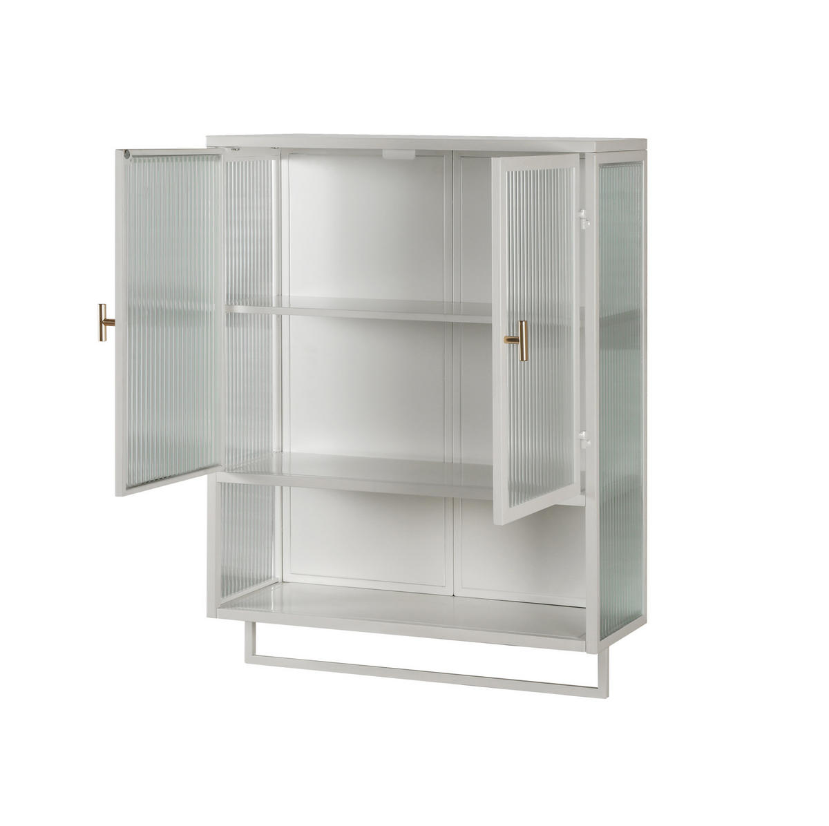 KÜCHENOBERSCHRANK 60/23/78 cm aus Metall und Glas mit Handtuchhalter Weiß - Weiß, Holzwerkstoff (60/78/23cm) - Modenvie
