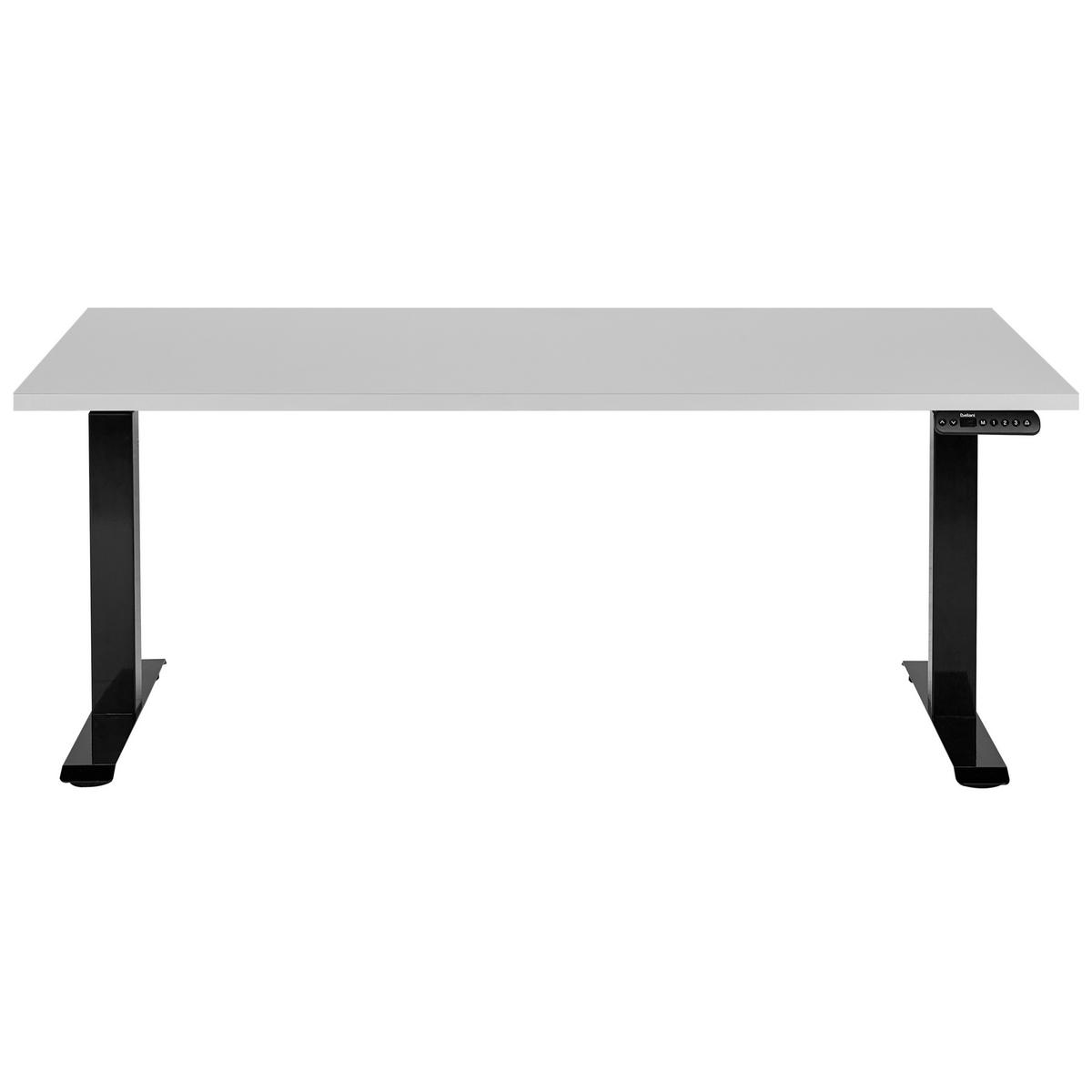 SCHREIBTISCH grauschwarz 160/72 cm elektrisch höhenverstellbar Destin III - Schwarz/Grau, Holz (72/160/63cm) - Beliani