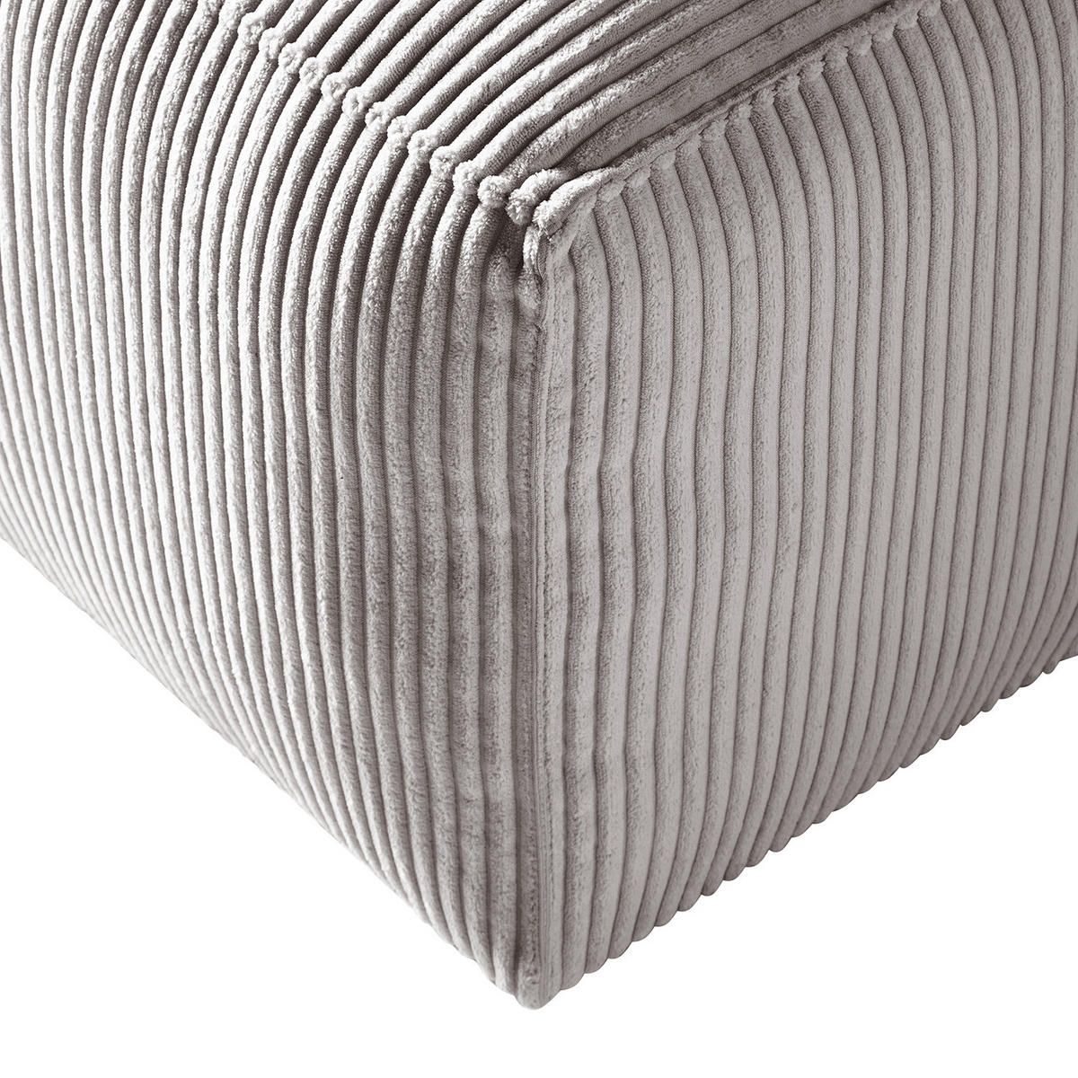 POLSTERHOCKER - Hellgrau/Schwarz, Kunststoff/Textil (92/42/92cm) - home24