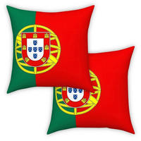 KISSENBEZUG Portugal-Flagge 50 x 50 cm 2er-Set - Multicolor, Textil (50/50cm)