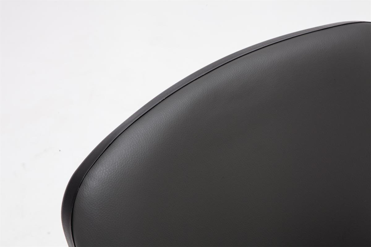 BESUCHERSTUHL Keen, Kunstleder mit Gestell Schwarz / Bezug Grau - Schwarz/Grau, Textil/Metall (54/79/48cm) - TPFLiving