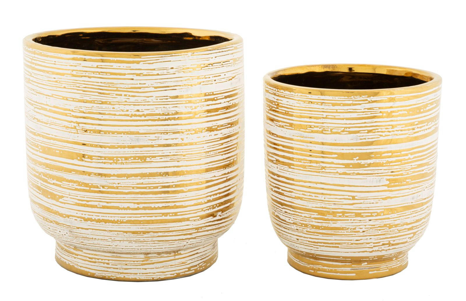 Mauro Ferretti Dekovasen Weiß, Gold 24 cm