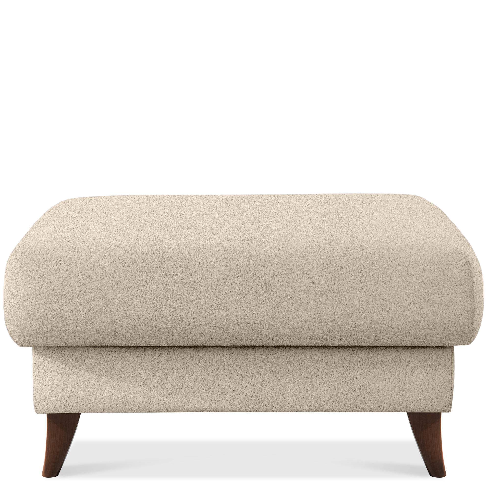 HOCKER GUSTAVO Bouclé, Creme - Creme, Holz/Holzwerkstoff (92/49/92cm) - KONSIMO®