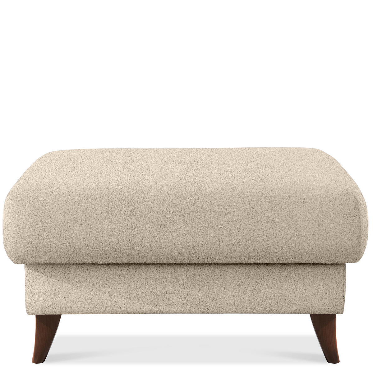 HOCKER GUSTAVO Bouclé, Creme - Creme, Holz/Holzwerkstoff (92/49/92cm) - KONSIMO®
