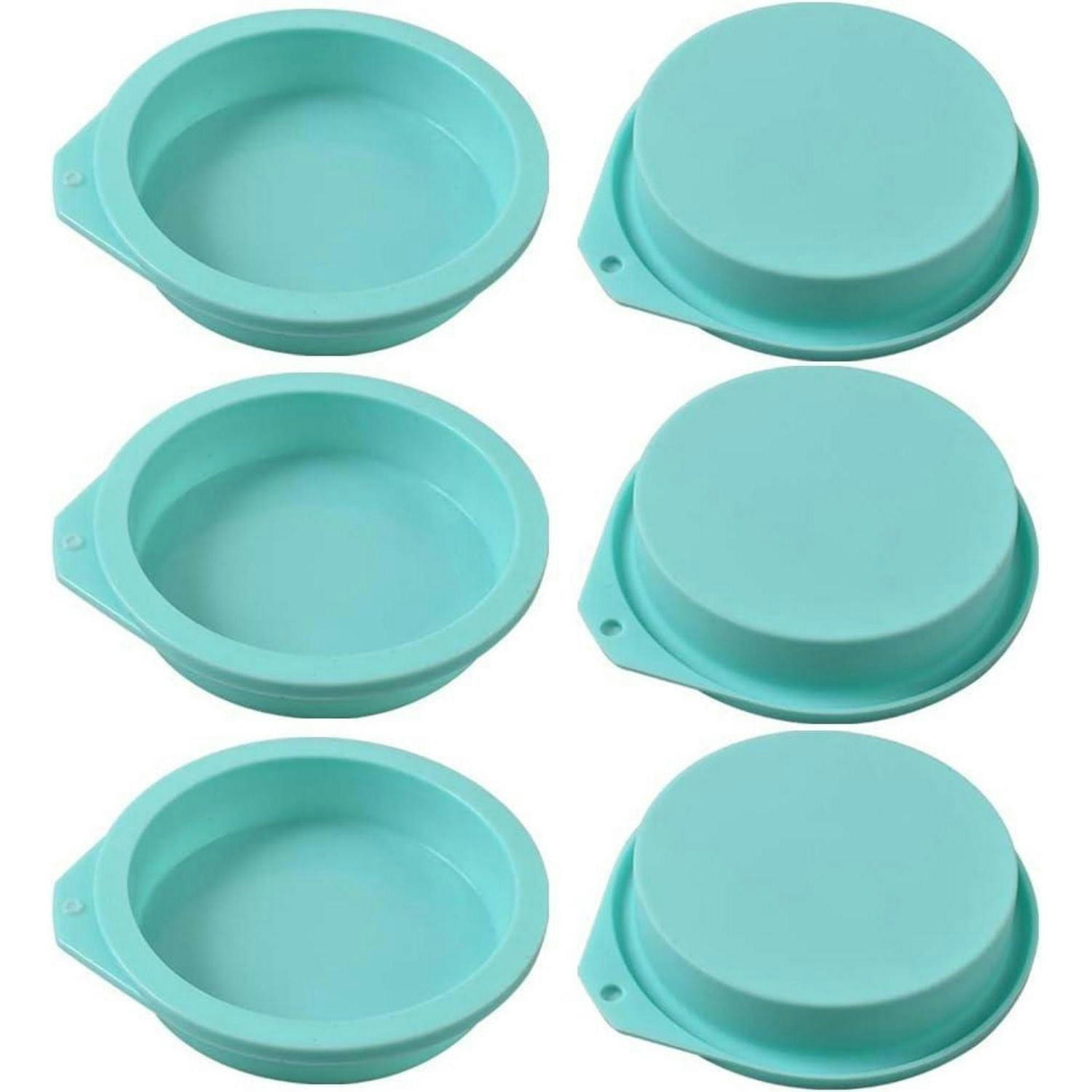 KUCHENFORM 6er Set Silikon Rund 12 cm - Türkis, Kunststoff (13/2.5/12cm)