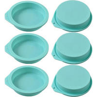 KUCHENFORM 6er Set Silikon Rund 12 cm - Türkis, Kunststoff (13/2.5/12cm)