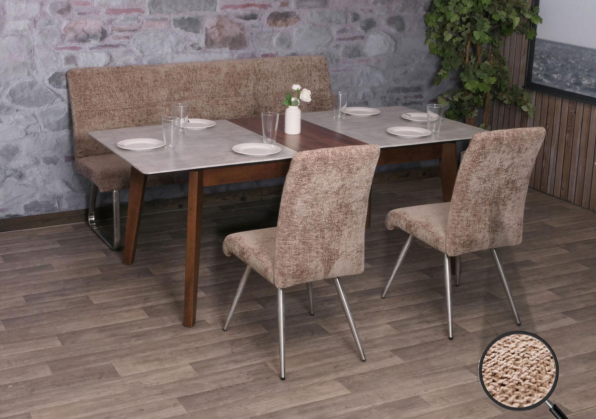 ESSZIMMER-SET Braun 3er-Set - Braun, Textil (180/99/65cm) - MCW