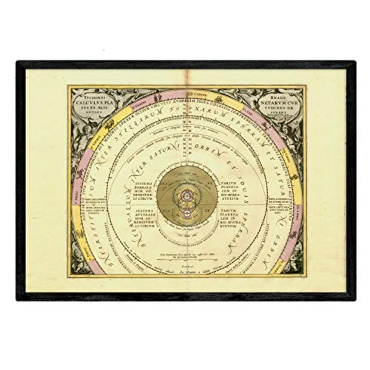 POSTER Set mit 4 alten astronomischen Karten A3 Rahmenlos - Klar, Papier (29.7/3cm) - Nacnic