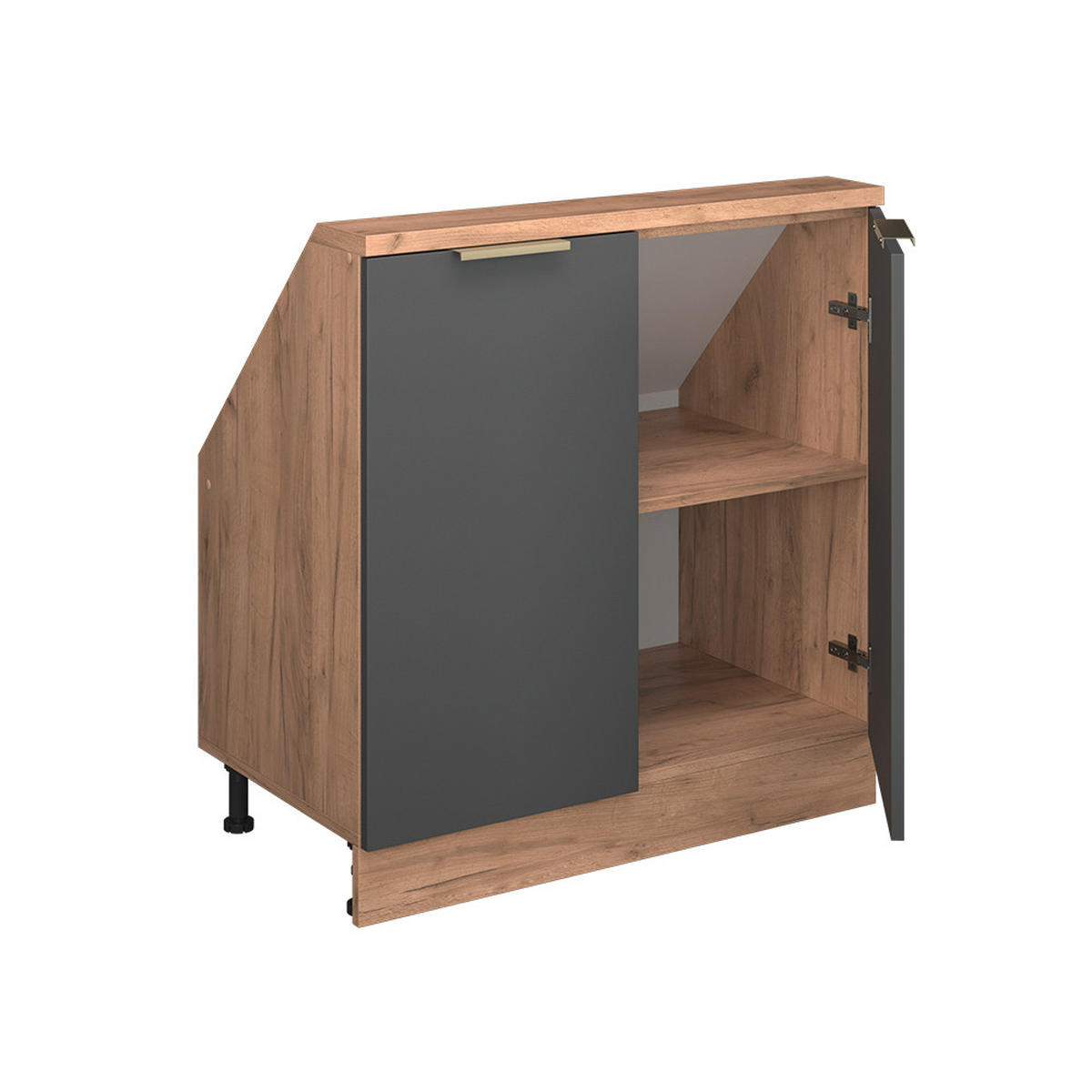 ŠIKMÁ SKŘÍŇ Rion Antracitově zlatý - antracitová, kompozitní dřevo (80/81.6/46cm) - Vicco