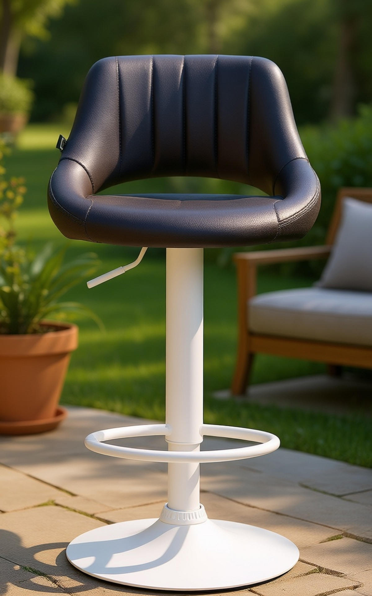 BARHOCKER 2er Set Milos Kunstleder W braun - Braun/Weiß, Kunststoff/Metall (47/106/48cm) - TPFLiving
