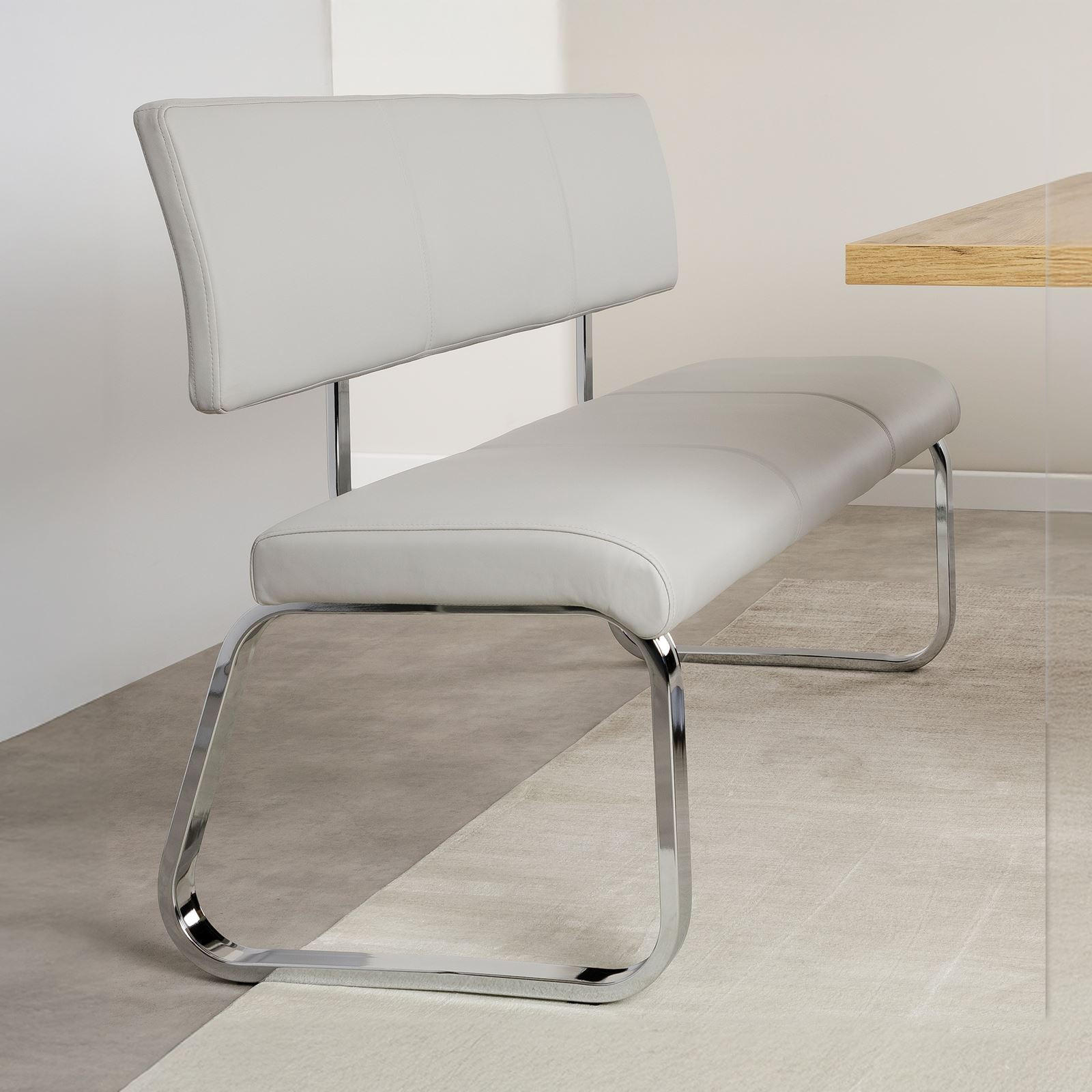 ESSZIMMERBANK VILAS - Hellgrau, Textil/Metall (136/89/59cm) - IDIMEX