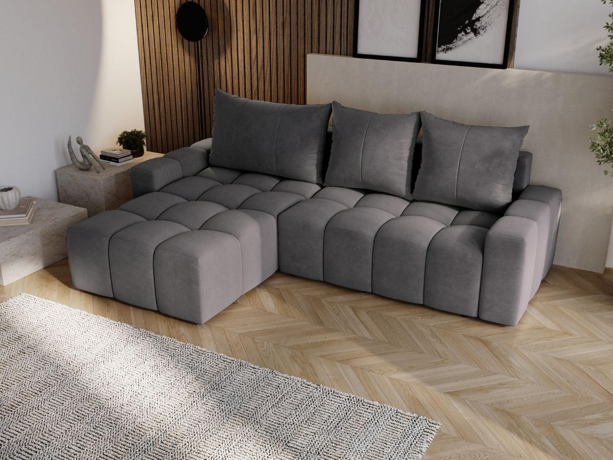 ECKSOFA Bresso Grau - Grau, Holz/Textil (255/168cm) - Graingold